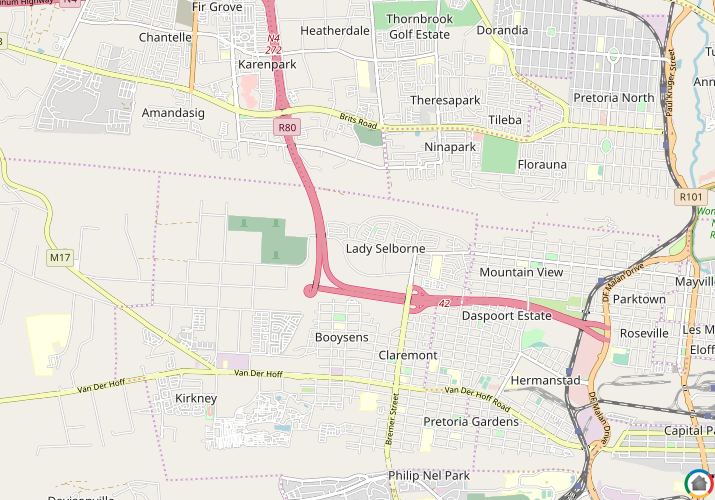 Map location of Lady Selborne